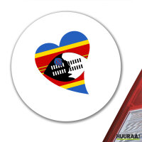 Aufkleber Swasiland Flagge Herz 10cm rund