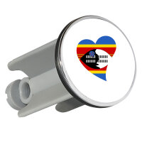 Waschbeckenstöpsel Swasiland Flagge Herz 4cm Abflussstopfen