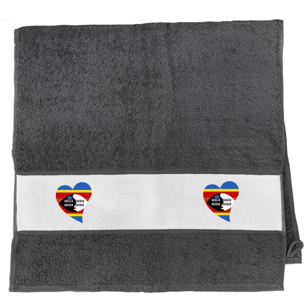 Handtuch Swasiland Flagge Herz 50x100cm