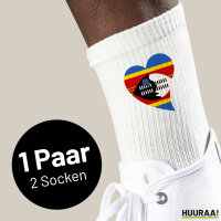 Socken Swasiland Flagge Herz Gr&ouml;&szlig;e...