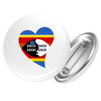 Button Swasiland Flagge Herz Anstecker