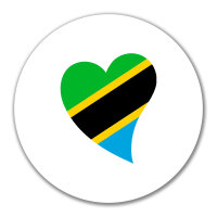 Aufkleber Tansania Flagge Herz 10cm Sticker