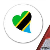 Aufkleber Tansania Flagge Herz 10cm Sticker