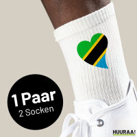 Socken Tansania Flagge Herz Gr&ouml;&szlig;e...