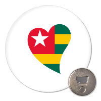 Magnet Togo Flagge Herz 59mm Kühlschrankmagnet...