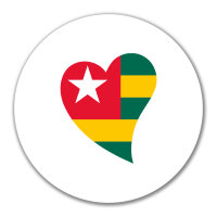 Aufkleber Togo Flagge Herz 10cm Sticker