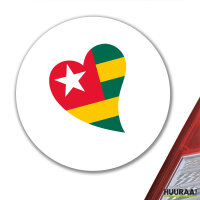 Aufkleber Togo Flagge Herz 10cm Sticker