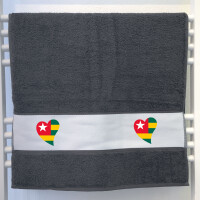 Handtuch Togo Flagge Herz 50x100cm