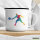 Emaille Tasse Padel Tennis bunte Silhouette 300ml Vintage Emaille Becher