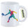 Kaffeetasse Padel Tennis bunte Silhouette 330ml