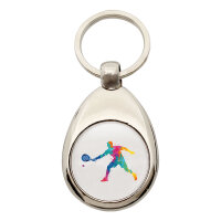 Schlüsselanhänger Padel Tennis bunte Silhouette