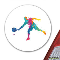 Aufkleber Padel Tennis bunte Silhouette 10cm Sticker