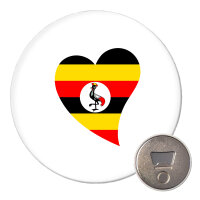 Magnet Uganda Flagge Herz 59mm Kühlschrankmagnet...