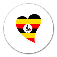 Aufkleber Uganda Flagge Herz 10cm Sticker