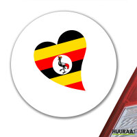 Aufkleber Uganda Flagge Herz 10cm Sticker