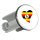 Waschbeckenstöpsel Uganda Flagge Herz 4cm