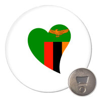 Magnet Sambia Flagge Herz 59mm K&uuml;hlschrankmagnet...