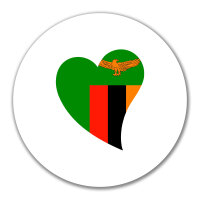 Aufkleber Sambia Flagge Herz 10cm Sticker