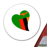 Aufkleber Sambia Flagge Herz 10cm Sticker