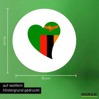 Aufkleber Sambia Flagge Herz 10cm Sticker