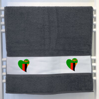 Handtuch Sambia Flagge Herz 50x100cm