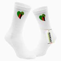Socken Sambia Flagge Herz Größe 37/46 White...