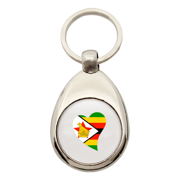 Schlüsselanhänger Simbabwe Flagge Herz