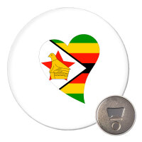 Magnet Simbabwe Flagge Herz 59mm Kühlschrankmagnet Flaschenöffner