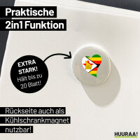 Magnet Simbabwe Flagge Herz 59mm Kühlschrankmagnet Flaschenöffner