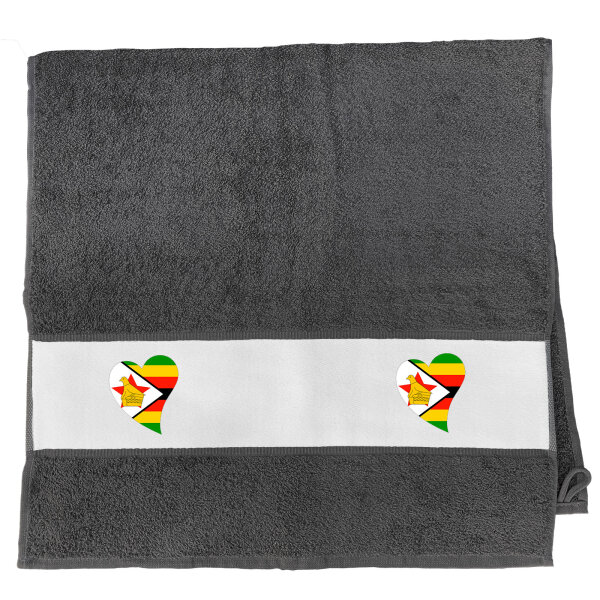 Handtuch Simbabwe Flagge Herz 50x100cm