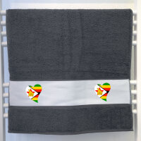 Handtuch Simbabwe Flagge Herz 50x100cm