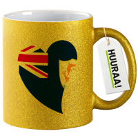 Glitzertasse Anguilla Flagge Herz 330ml