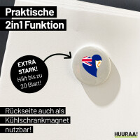 Magnet Anguilla Flagge Herz 59mm Kühlschrankmagnet Flaschenöffner