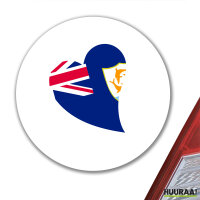 Aufkleber Anguilla Flagge Herz 10cm rund