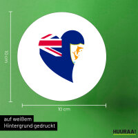 Aufkleber Anguilla Flagge Herz 10cm rund