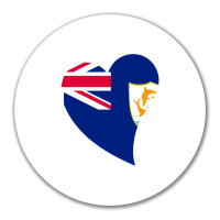 Aufkleber Anguilla Flagge Herz 10cm Sticker