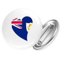 Button Anguilla Flagge Herz Anstecker