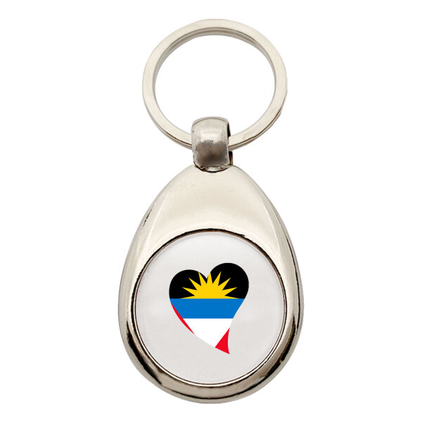 Schlüsselanhänger Antigua und Barbuda Flagge Herz