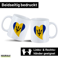Kaffeetasse Barbados Flagge Herz 330ml