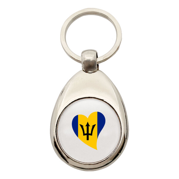 Schlüsselanhänger Barbados Flagge Herz