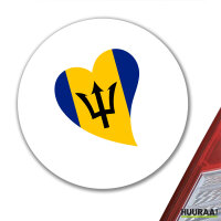Aufkleber Barbados Flagge Herz 10cm Sticker