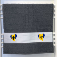 Handtuch Barbados Flagge Herz 50x100cm
