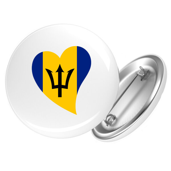 Button Barbados Flagge Herz Anstecker