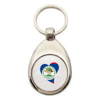 Schlüsselanhänger Belize Flagge Herz