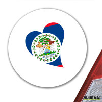 Aufkleber Belize Flagge Herz 10cm Sticker