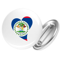 Button Belize Flagge Herz Anstecker