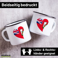Emaille Tasse Bermuda Flagge Herz 300ml Vintage Emaille...
