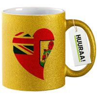 Glitzertasse Bermuda Flagge Herz 330ml