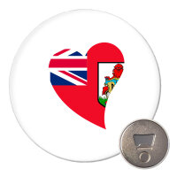 Magnet Bermuda Flagge Herz 59mm Kühlschrankmagnet...