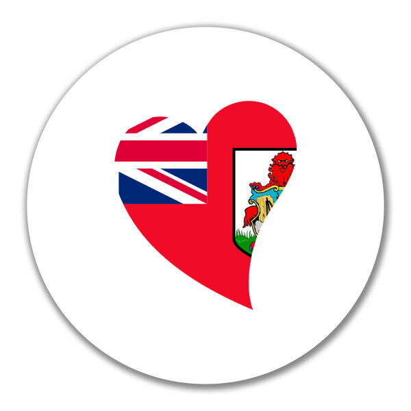 Aufkleber Bermuda Flagge Herz 10cm Sticker